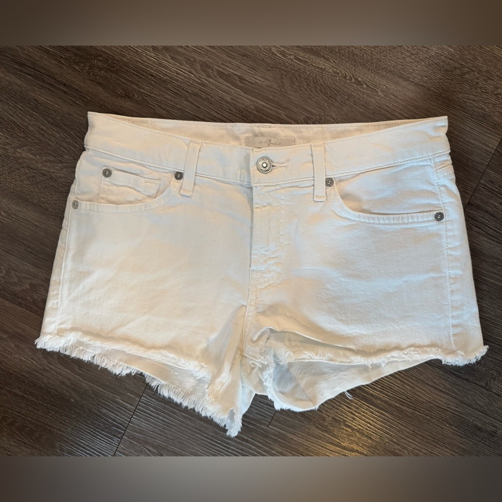 7 for all of Mankind Women's White Jean Denim Shorts Size 27
